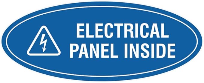 Signs ByLITA Oval Electrical Panel Inside Sign (Blue) - Small