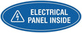 Signs ByLITA Oval Electrical Panel Inside Sign (Blue) - Small