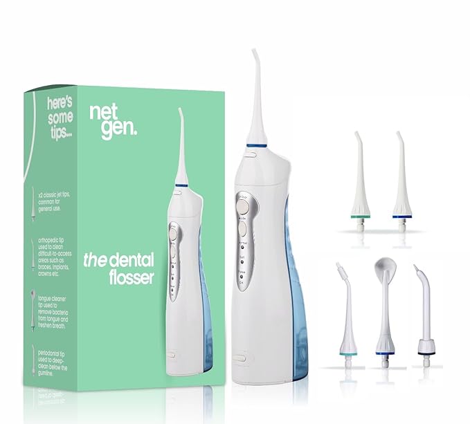 Cordless Water Dental Flosser for Teeth & Gums, Portable Electric Oral Irrigator with 3 Cleaning Modes, IPX7 Waterproof Rechargeable Water Flosser for Home, Travel & Daily Oral Care