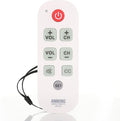 Anderic RR1004 Big Button TV Remote Control – Senior Friendly, Easy-to-use with Glow Keys, Simple Layout – Ideal for Elderly Care & Assisted Living – Compatible with Most IR TVs - White - 1 Pack