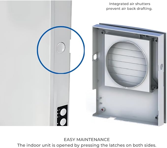 VENTS-US Twinfresh Expert RW1-50-2 Wifi - Ductless Through The Wall Ventilation Fan with Remote & App Control, Provides Fresh Air Intake, and Stale Air Exhaust