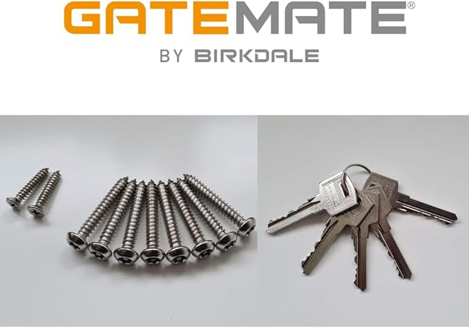 GateMate Long Throw Gate Lock 1490096, Euro Profile Keyed Both Sides Gate Lock for Sheds, Gates & Garage Doors, 316 Stainless Steel, for Wooden Gates & Doors Up to 2 ¾” Thick (70mm), Black, 5 Keys