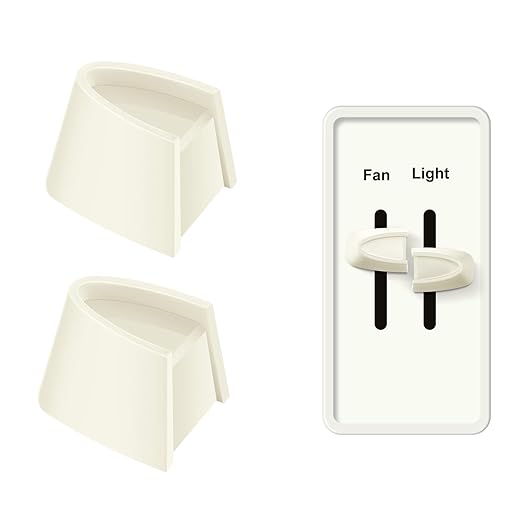 Hoolerry 2 Pcs Dimmer Switch Knob Dimmer Replacement Knob Compatible Replacement Set of Two Split for Compatible with Lutron Skylark Fan Speed & Light Control (Beige)