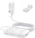 20FT Extension Cord with Outlet Cover & Multi USB, Ultra Thin Outlet Concealer with Cord & 12AC Outlet 6 USB (24W/4.8A), Charging Station for Multiple Devices, for Behind Wall Furniture Couch TV