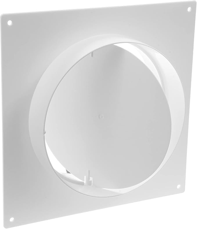 Repa Market 6 Inch Duct Connector Flange with Backdraft Damper – ABS Plastic Round Male Fit Vent Pipe Adapter – Wall Plate HVAC Exhaust & Intake Coupling – for Ventilation and Cooling Systems