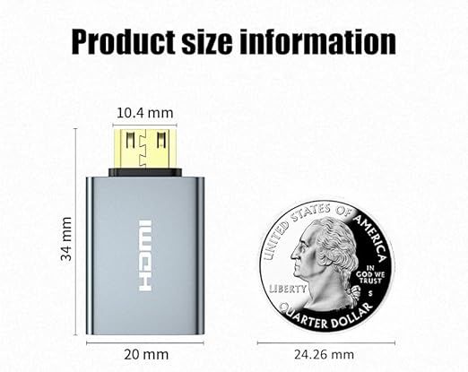 Vay Forwarg mini HDMI to HDMI 2.0 Adapter Cables, high-Definition 4K60Hz, Aluminum Alloy Shell, Gold-Plated Plug, Suitable for Tablets, EOS 5D Mark IV Cameras, laptops