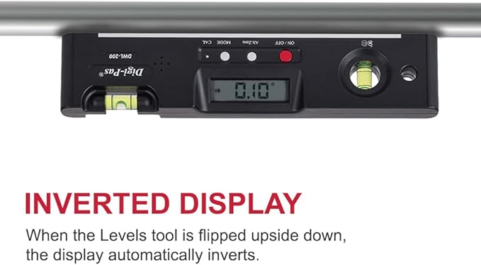 Digi-Pas DWL200 Electronic Torpedo Level, Protractor, Angle Gauge, Angle Finder, Bevel Gauge, Magnet, 0.1°, 7 inch