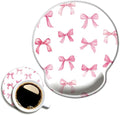 Ergonomic Mouse Pad with Wrist Support,Mouse Pad with Wrist Rest,Relieve Wrist Pain Mousepad Non-Slip Rubber Base,Mouse Pads for Desk,Computers,Laptop,Office,Home,Accessories Cute Pink Bow