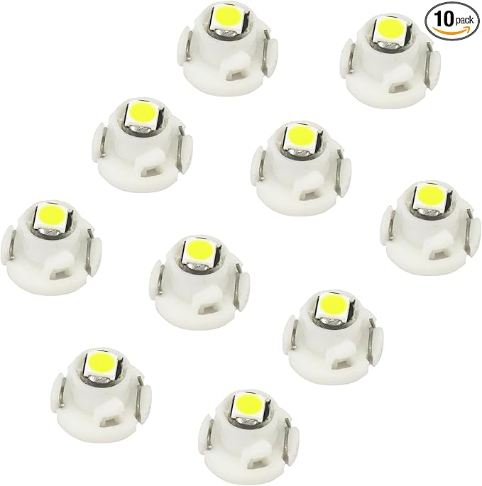 WLJH White Dash Indicator Light A/C Climate Heater Control Switch Led Bulbs Kit Compatible For Camry Corolla Tacoma Matrix, Pack of 10