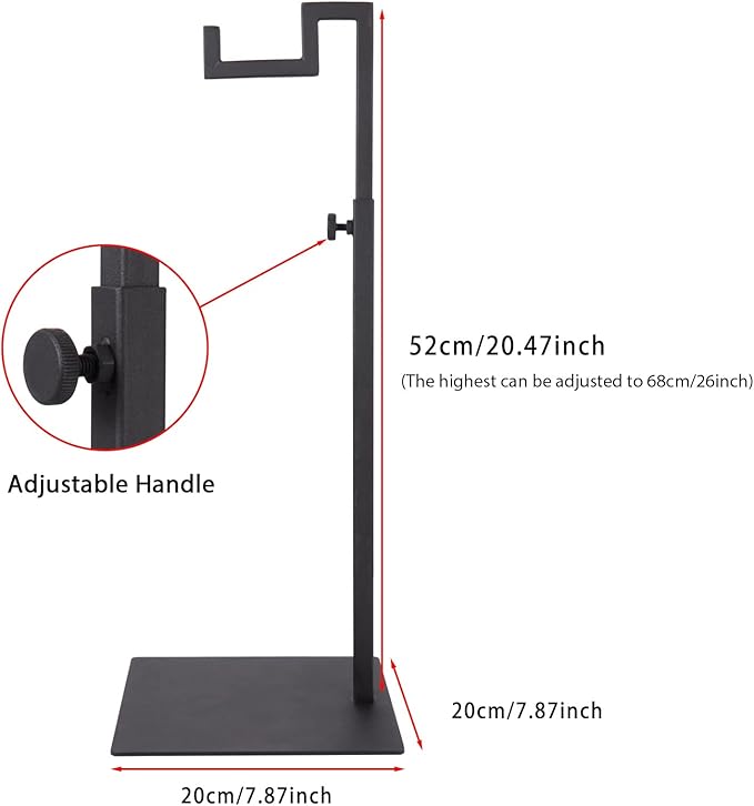 Polmart Countertop Adjustable Display Stand Stand for Handbags, Wreaths, Hats, Scarves, Jewelry & Crafts，Wear-resistant, quiet and sturdy metal base – Black