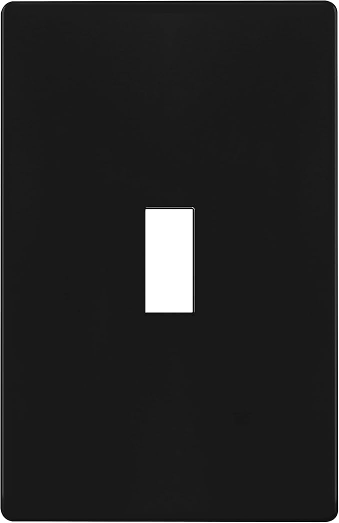 ENERLITES Screwless Toggle Switch Wall Plate, Child Safe Light Switch Cover, Standard Size 1-Gang 4.68" x 2.93", Unbreakable Polycarbonate Thermoplastic, UL Listed, SI8811-BK, Glossy, Black