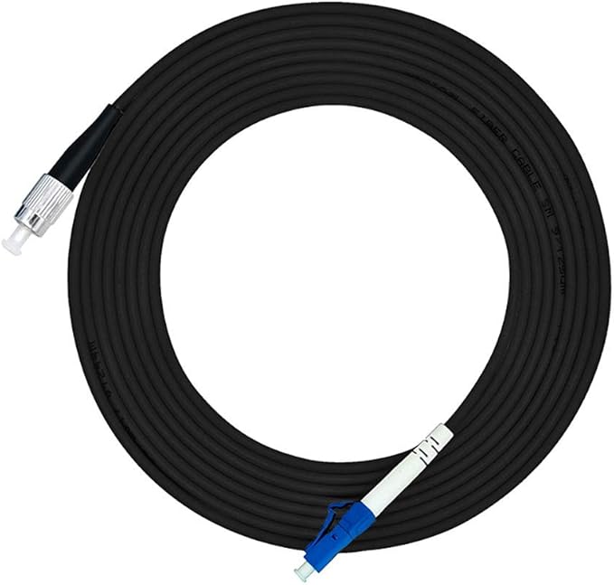 Jeirdus 15M LC to FC Outdoor Armored Simplex 9/125 SM Fiber Optic Cable Jumper Optical Patch Cord Singlemode 15Meters 49ft LC-FC