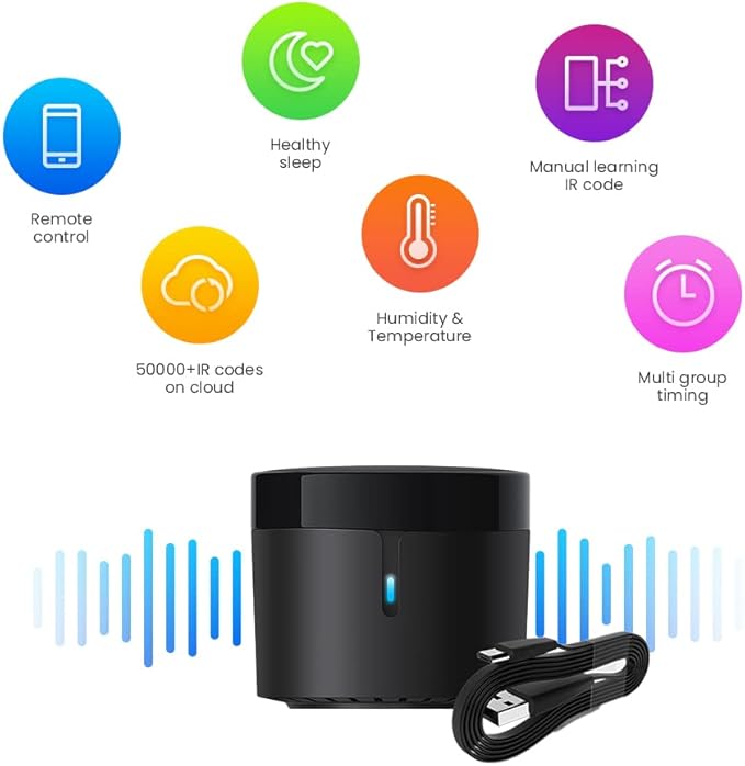 Broadlink RM4 Mini Smart Infrared Universal Remote Control by Smartphone from Anywhere Works with Google Assistant and Alexa