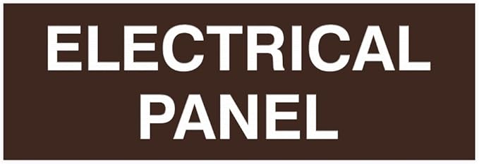 All Quality Basic Electrical Panel Sign - Fire Regulation Safety Compliance Sign - Dark Brown - Small (1 Pack)