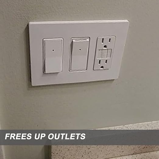 2Pack SOZULAMP Illuminated Light Switch-Single Pole Wall Switch with Night Light, 15A 120/277V,3 Wire, Grounding Screw, Glossy White
