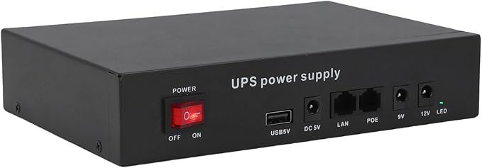 UPS Power Supply 12000mAh DC5V9V12V POE24V Output Uninterruptible Battery Backup for Household Appliances