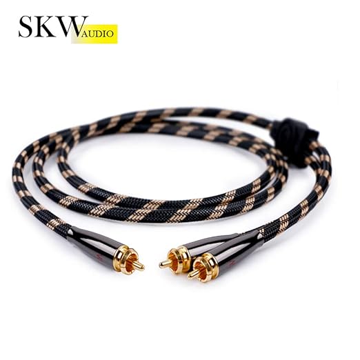 SKW RCA Y Splitter Cable 1 Male to 2 Male Subwoofer Cord, BG Series Ultra-high Purity Copper RCA Y Cable with OD 7.0mm, Multiple Shield Stereo Audio Cable for Subwoofer, Home Theater 6.5ft (2M)