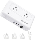 vansoet 220V to 110V Converter for European Travel, Voltage Converter US to Europe, Universal Travel Adapter with 2 USB C Ports & 1USB-A Port, Power Plug Combo for Curling Iron Hair Straighteners