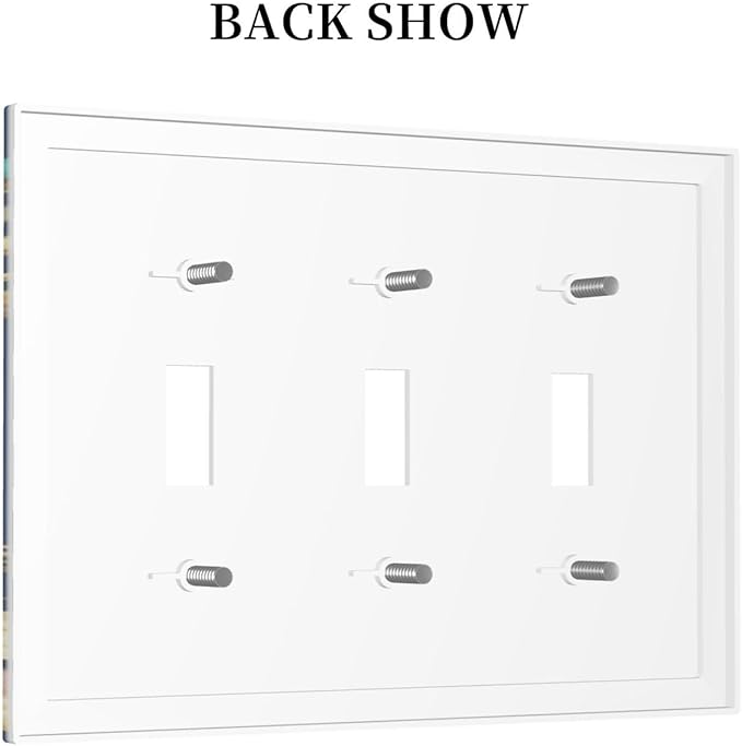 Bvtewkhz Floral Birds Morris 3 Gang Triple Toggle Decorative Outlet Covers Light Switch Plate Electrical Receptacle Switchplate For Bathroom Kitchen Bedroom