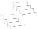 Blaithom Acrylic Display Riser Stand,8Pcs 12'' Length Tier Display Stands, Thickened to 0.2''(5mm) Acrylic Shelf Risers for Perfume Display,Risers for Buffet Table,Cupcake Stand,Pop Figurines,Tumbler,Food