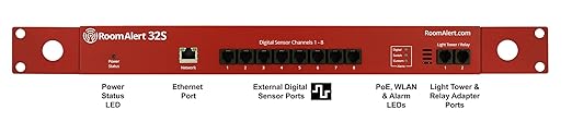 Room Alert 32S - 32-Sensor Capacity Secure Proactive Environment Monitor for Enterprise Facilities, Server Rooms & Data Centers - Made in USA