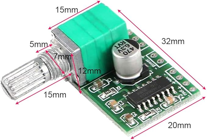 Gebildet Mini 3W+3W DC 5V Audio Amplifier Handy Digital Power Amp Module Board Dual-Channel PAM8403 Stereo Amplifiers with Potentiometer for DIY Portable