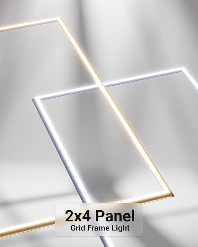 Sunco 10 Pack 2x4 Edge-Lit Frame LED Panel Lights, Drop Ceiling Flat Light Fixture, 5500 LM, Selectable Features, 30W/40W/50W, 4000K/5000K/6000K, Dimmable (0-10V) ETL