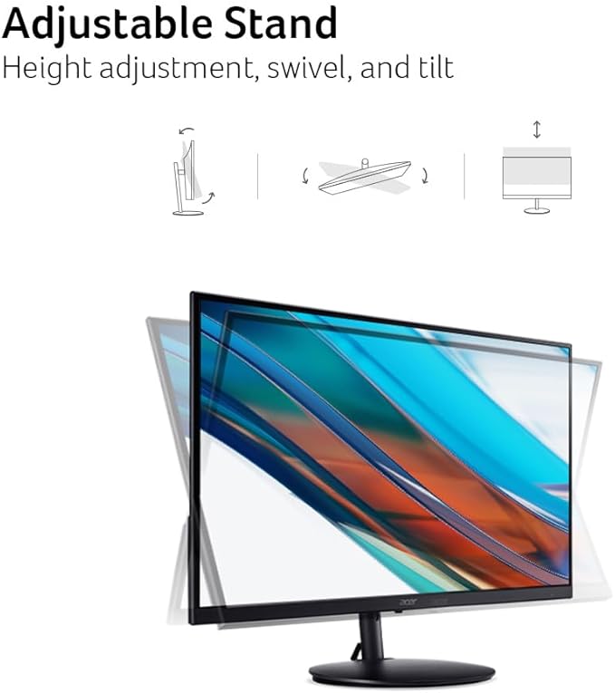 Acer SH322Q Hbih 31.5" Full HD (1920 x 1080) Ultra-Thin Gaming Office Monitor | Adaptive-Sync Support (FreeSync Compatible) | Up to 100Hz Refresh | 1ms (VRB) | Adjustable Stand | HDMI & VGA Ports