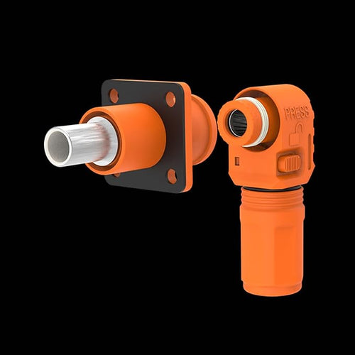 1 Set Battery Energy Storage Connector, 200A 50mm² High Current Connectors Quick Plug Terminal Orange Right Angle Plug and Socket IP67 Waterproof Power Adapter Crimping Wiring (200A, Orange)