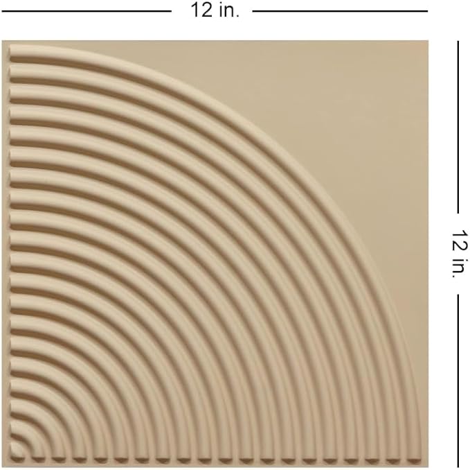 From Plain To Beautiful In Hours 9002 Arc Swell PVC 12 in x 12 in Peel and Stick Wall Panels (Covers / 10 sq.ft), Dairy Cream, 10 Piece