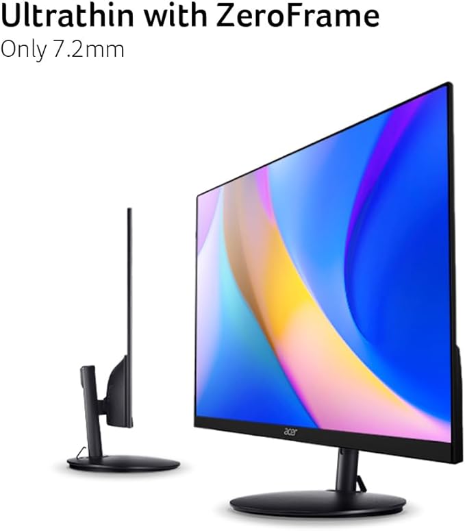 Acer SH322Q Hbih 31.5" Full HD (1920 x 1080) Ultra-Thin Gaming Office Monitor | Adaptive-Sync Support (FreeSync Compatible) | Up to 100Hz Refresh | 1ms (VRB) | Adjustable Stand | HDMI & VGA Ports