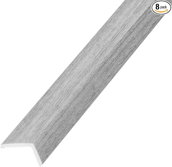 OUZUGIE 8-Pack 57 Inches, WPC Slat Wall Panel Trim,Corner Guard for Low Grille (Grey)