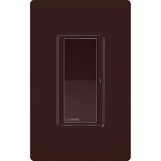 Lutron Claro Smart Light Switch for Caseta Lighting, for LED Lights, Fans, 5 Amp, Single-Pole/3-Way, Neutral Required, DVRF-5NS-BR, Brown