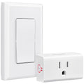 SURAIELEC Wireless Light Switch Remote Control Outlet, No Wiring Needed, 100 FT Range, Pre-Programmed, Remote Outlet Wall Switch for Plug in Pendant Light, Lamp, Christmas Tree, Holiday Decorations