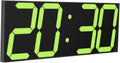 CHKOSDA LED Large Digital Wall Clock, Oversize Digital Clock with 6” Numbers, Remote Control Count up/Countdown Timer Clock, Auto Dimmer, Big Calendar and Thermometer（Yellow
