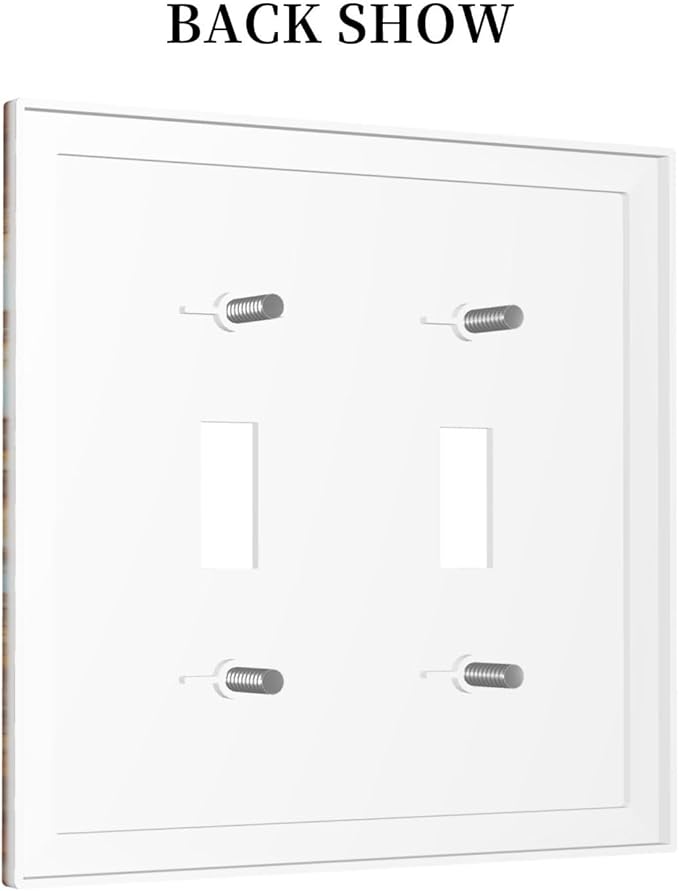 Bvtewkhz Dogs Funny Puppy Pets Vintage 2 Gang Double Toggle Decorative Outlet Covers Light Switch Plate Electrical Receptacle Switchplate For Bathroom Kitchen Bedroom