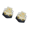 RKURCK 2 Way Power Distribution Block, 0/2/4 AWG Gauge in, 4/8/10 Gauge Out, Car Audio Stereo Amp Distribution Connecting Block for Audio Splitter (2Way 2 Pack)