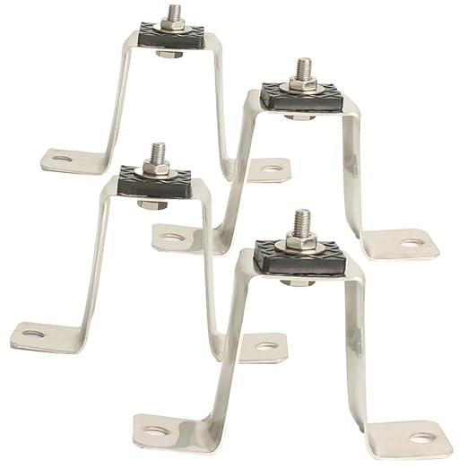 Anti Vibration Pad Air Conditioner Base,Noise Reduction and Shock Absorption Bracket,Upgraded Air Conditioner Shock Pad Thickened Floor Bracket,4 Packs (Stainless Steel Bracket -9cm)