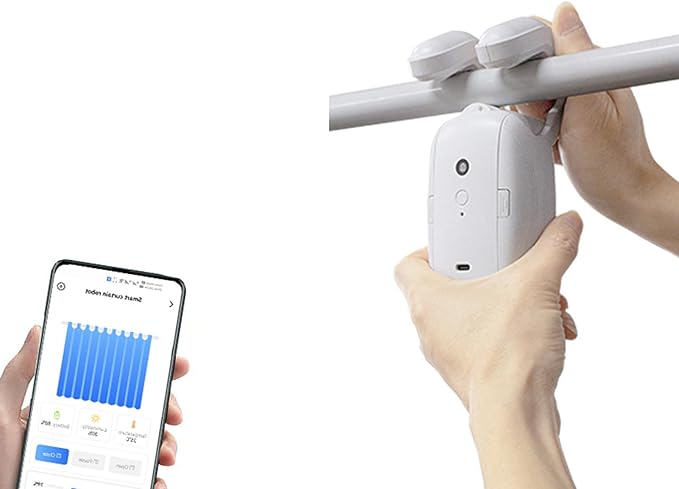 VELATEMOR Remote Control Smart Curtain Controller Energy Efficient for U Track I Track Curtains
