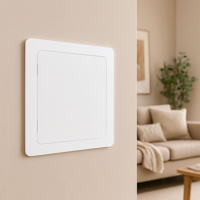 Morvat Access Panel 10x10 Inch for Drywall & Ceiling with Door, Heavy-Duty Durable ABS Plastic & Easy Install Access Box, Wall Hole Cover Plate for Plumbing & Electrical Cable & Wiring, White, 20-Pack
