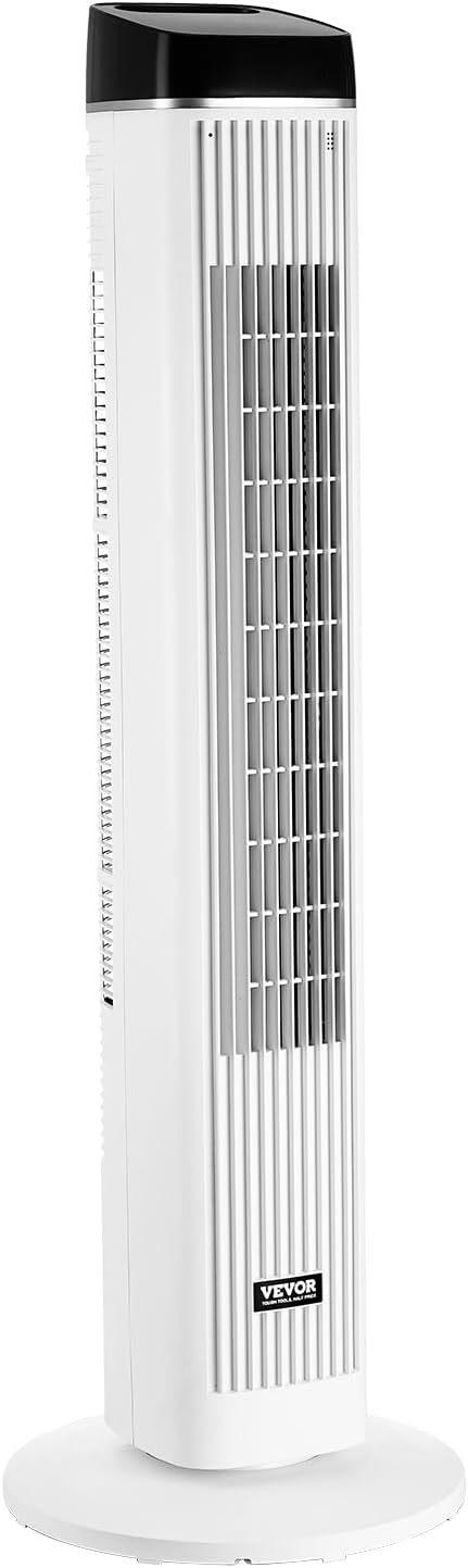 VEVOR Tower Fan, 22 ft/s Velocity Quiet Floor Fan, 70° Oscillating Fans for Indoors with 3 Speeds, 4 Modes, 12H Timer, Portable Standing Bladeless Fan with Remote Control for Bedroom, Office, Home