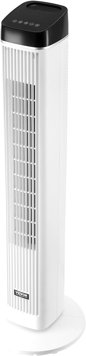 VEVOR Tower Fan, 22 ft/s Velocity Quiet Floor Fan, 70° Oscillating Fans for Indoors with 3 Speeds, 4 Modes, 12H Timer, Portable Standing Bladeless Fan with Remote Control for Bedroom, Office, Home