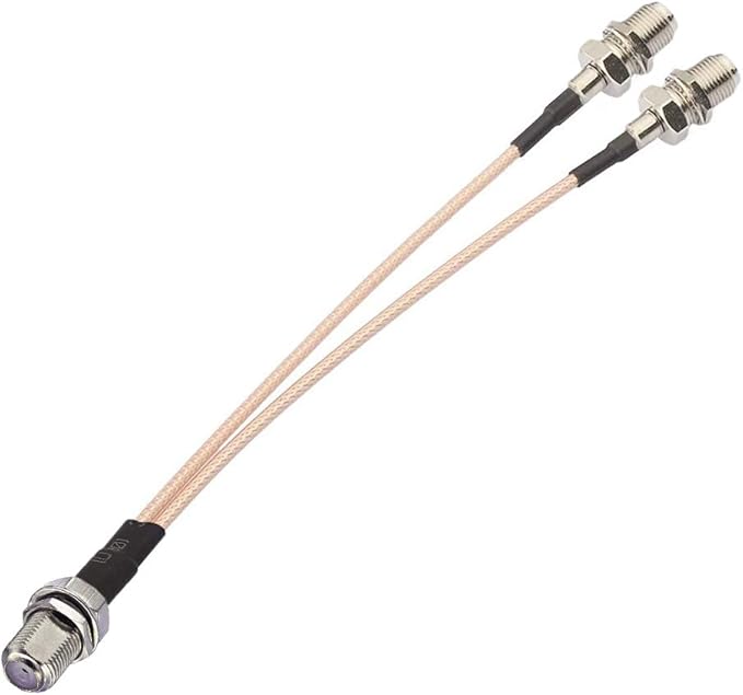 RedYutou F-Type RG6 Splitter - F Female to F Dual Female 3 Way Splitter Cable - 15cm (6 inch) TV & Satellite Adaptation