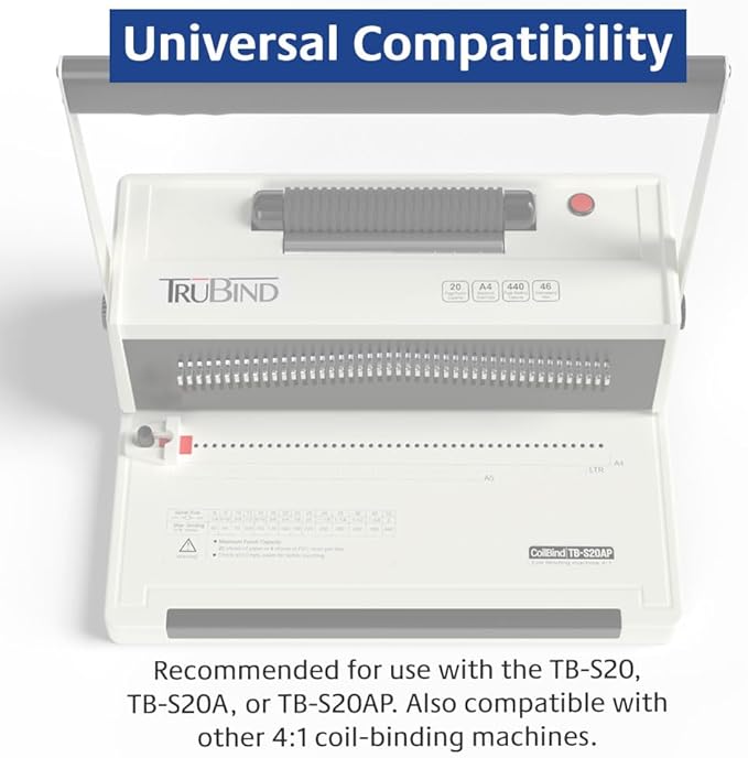TruBind 38mm (1-1/2 in.) Spiral Binding Coils for Reports, Presentations and Proposals | 4:1 Pitch | 12 in. Length | Black | 330 Sheets Binding Capacity | 50 Pack