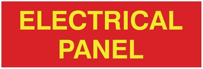 All Quality Basic Electrical Panel Sign - Fire Regulation Safety Compliance Sign - Red/Yellow - Medium (1 Pack)