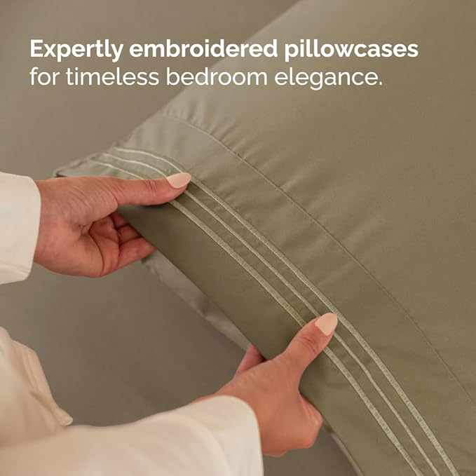 Full XL Bed Sheet Set - 4 Piece Extra Long Extended Full XL Sheets - Soft, Breathable & Cooling - Fits 8" to 16" Mattress with Deep Pockets - 54" x 80" - Easy-Fit, Wrinkle and Fade Resistant - Khaki