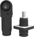 1 Set Battery Energy Storage Connector, Quick Plug Terminal High Current Connectors Right Angle Plug and Socket IP67 Waterproof Power Connector Stud Wiring Method 60A 10mm² (60A, Black)