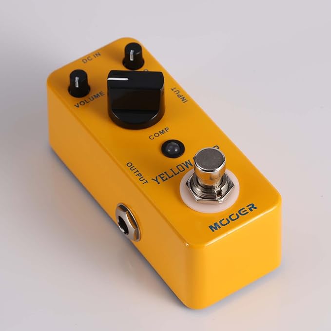 MOOER Yellow Compressor Comp guitar pedal bass compressor, True Bypass guitar compression, adjustable EQ and volume, portable mini size.
