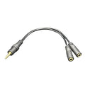 MasterStor Stereo Jack Splitter Cable3.5mm Male to 2 X Female Gold Plated Connector Adapter for Headphone Speakers, Mp3 Player, Mobile Phone,Laptop, PC,ipod (Black)