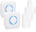 Door Chime, Satisure Door Sensor Chime When Door Opens, Door Entry Alarm for Business/Home/Office/Store with 600 FT Range 58 Chimes 5 Volume Levels LED Indicator (2 Receivers & 3 Sensors)